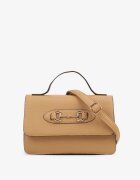 fashion&bags Geantă Poștaș Bej închis cu Închidere Decorativă cu Curea Nanilira