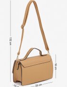 fashion&bags Geantă Poștaș Bej închis cu Închidere Decorativă cu Curea Nanilira