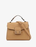 fashion&bags Geantă tip poștaș Bej închis cu Mâner și Aplicație Decorativă Alamira