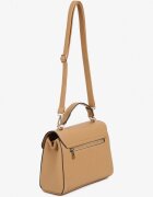 fashion&bags Geantă tip poștaș Bej închis cu Mâner și Aplicație Decorativă Alamira