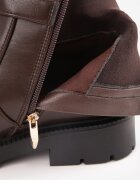 fashion&bella Botine cu curea cu cataramă și inserție elastică pe talpă cu profil Cerumma Maro