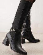 fashion&bella Cizme cu toc cu detalii metalice și cu panouri elastice Arandria Negre