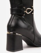 fashion&bella Cizme cu toc cu detalii metalice și cu panouri elastice Arandria Negre