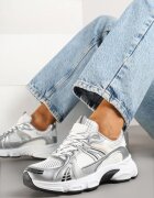 fashion&bella Adidași Argintii în stil streetwear cu detalii din plasă Dorelline