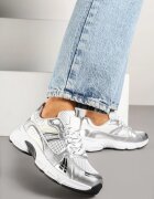 fashion&bella Adidași Argintii în stil streetwear cu detalii din plasă Dorelline