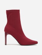 fashion&bella Botine Bordo-Roșii șosetă cu toc gros și vârf ascuțit Atine