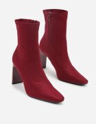 fashion&bella Botine Bordo-Roșii șosetă cu toc gros și vârf ascuțit Atine