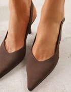 fashion belle Sandale Maro cu toc stiletto Decorate cu împletitură Callaxie