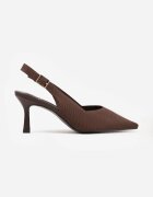 fashion belle Sandale Maro cu toc stiletto Decorate cu împletitură Callaxie