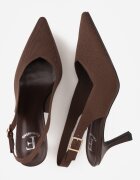 fashion belle Sandale Maro cu toc stiletto Decorate cu împletitură Callaxie