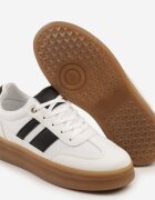 fashion&bella Sneakers Albi în stilul tenisilor clasici decorați cu dungi Tenalinea