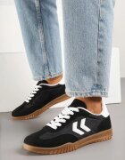 fashion&bella Sneakers Negri în Stil de Tenisi Clasici cu Cusături Decorative Napilia