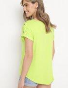 fashion Bluză Ajurată Verde deschisă din Viscoză Decorată cu Nasturi Elloria