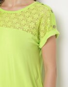 fashion Bluză Ajurată Verde deschisă din Viscoză Decorată cu Nasturi Elloria