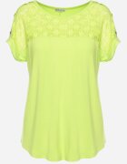 fashion Bluză Ajurată Verde deschisă din Viscoză Decorată cu Nasturi Elloria
