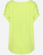 fashion Bluză Ajurată Verde deschisă din Viscoză Decorată cu Nasturi Elloria