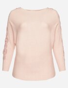 fashion Bluză Roz deschis cu Bumbac și Vâscoză cu Mâneci Tip LILIAC Decorată cu Zirconii Jovilena