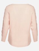 fashion Bluză Roz deschis cu Bumbac și Vâscoză cu Mâneci Tip LILIAC Decorată cu Zirconii Jovilena