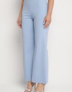 fashion Compleu Albastru Top cu Bască și nasturi decorativi și Pantaloni Largi Palesia