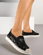 fashion Espadrile Negre din plasă decorate cu paiete Viviluria