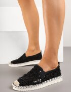 fashion Espadrile Negre din plasă decorate cu paiete Viviluria