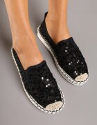 fashion Espadrile Negre din plasă decorate cu paiete Viviluria