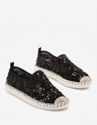 fashion Espadrile Negre din plasă decorate cu paiete Viviluria