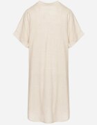fashion Rochie Bej deschis din bumbac cu croială dreaptă cu mânecă scurtă și nasturi Elaniwen