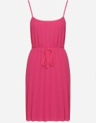 fashion Rochie Fucsia cu Bretele Reglabile cu Curea din Material Textil Liata