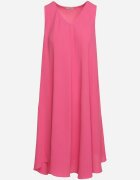 fashion Rochie Fucsia Netedă Midi cu bretele cu decolteu triunghiular Voriala