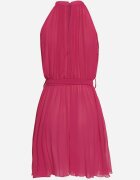 fashion Rochie Fucsia Plisată Mini cu curea textilă cu închidere la gât Xaliarra