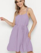 fashion Rochie mov cu bretele reglabile cu curea din material Liata