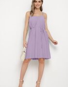 fashion Rochie mov cu bretele reglabile cu curea din material Liata