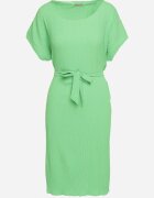 fashion Rochie Verde deschis cu Mânecă Scurtă și Curea din material Ellata