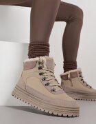 fashion Sneakers bej închis cu talpă groasă cu blană Alweda