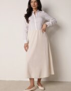 fashion station Fustă bej deschis clasică midi cloș Verettia