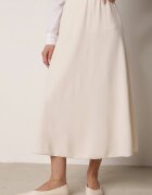 fashion station Fustă bej deschis clasică midi cloș Verettia