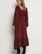 fashion station Rochie visinie Lunga Clos cu volane decorative Ferellia