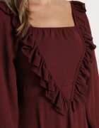 fashion station Rochie visinie Lunga Clos cu volane decorative Ferellia