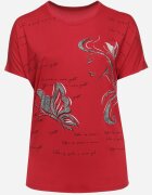 fashion Tricou Bordeaux Decorat cu Strasuri și cu Imprimeu Wallilena