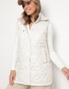 fashion Vestă Matlasată Bej deschis cu Glugă Detașabilă Verinea