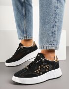 fiori&spinc Sneakers negre cu capse și stea Viroti