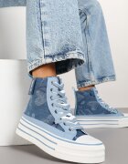 fiori&spinc Tenisi Albastri din Material Denim pe Platformă Zorilea