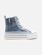 fiori&spinc Tenisi Albastri din Material Denim pe Platformă Zorilea