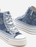 fiori&spinc Tenisi Albastri din Material Denim pe Platformă Zorilea
