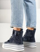 fiori&spinc Tenisi bleumarin din material denim cu platformă Zorilea
