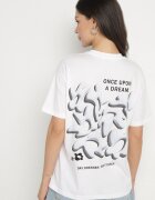 fresh made Tricou Alb-Bleu De bumbac Cu imprimeuri Hallena