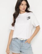 fresh made Tricou Alb-Bleu De bumbac Cu imprimeuri Hallena