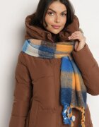  Fular Albastru-Bleumarin în carouri cu împletitură decorativă Eveltinae