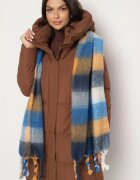  Fular Albastru-Bleumarin în carouri cu împletitură decorativă Eveltinae